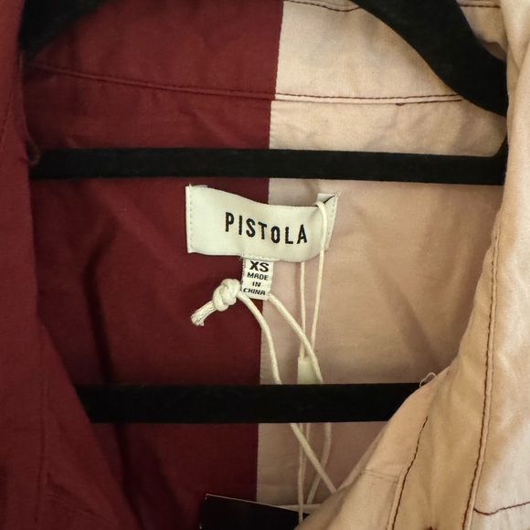 NWT Pistola ‘Sloane’ Two-Tone Burgundy and Light Pink shirt. XS - Picture 4 of 5
